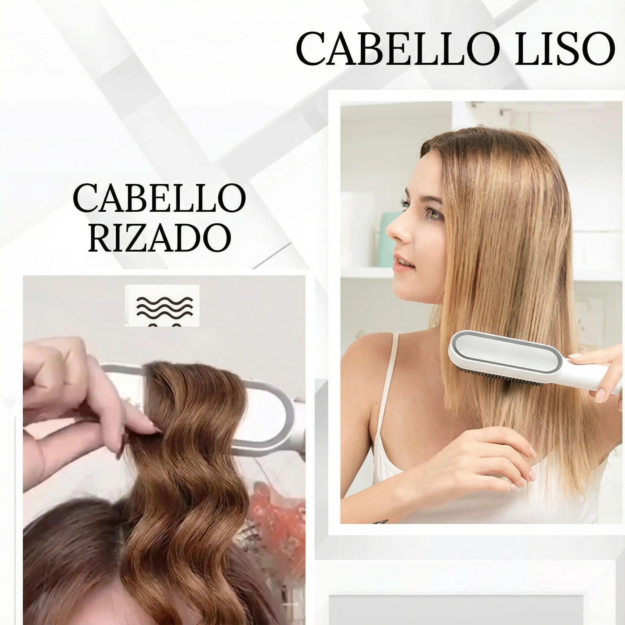 Cepillo Alisador Iónico Profesional 2 en 1 – Alisado Rápido, Antifrizz y Brillo Natural