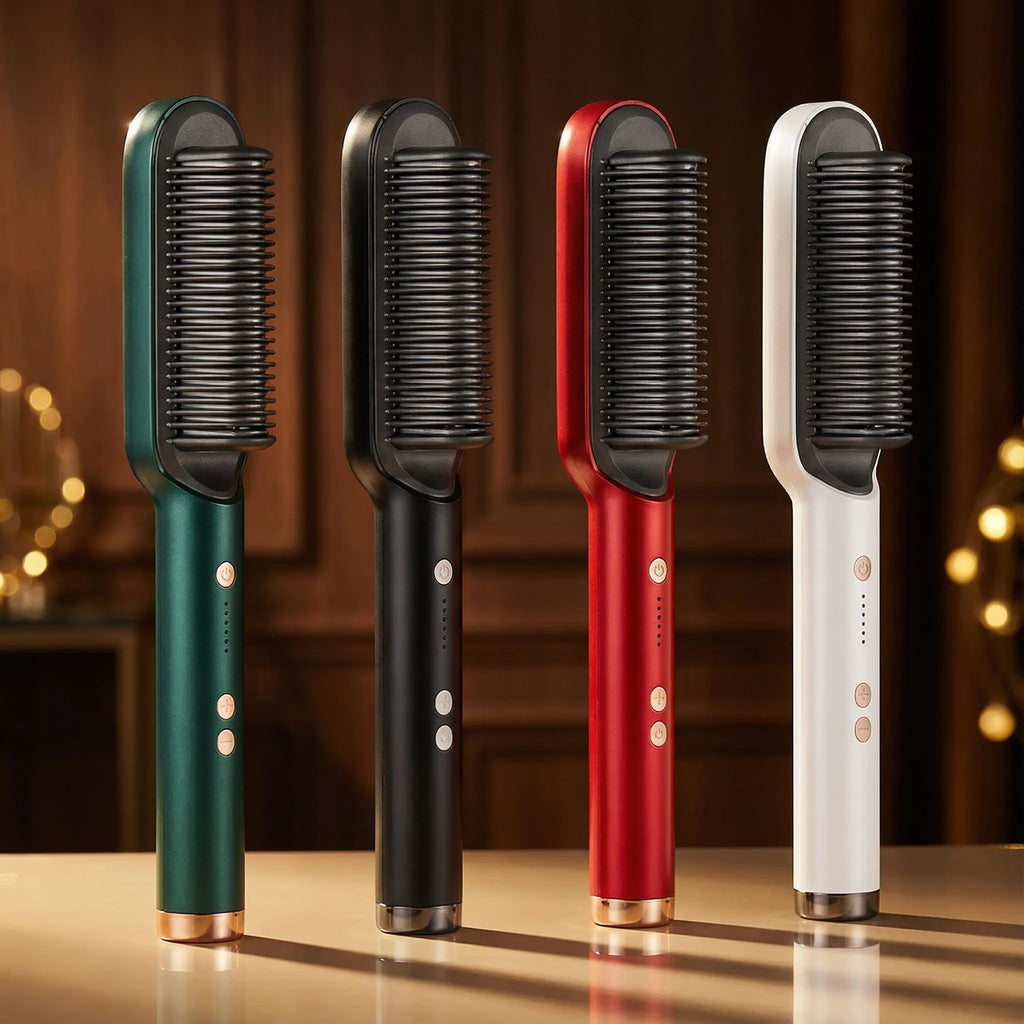 Cepillo Alisador Iónico Profesional 2 en 1 – Alisado Rápido, Antifrizz y Brillo Natural